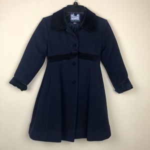 Rothschild navy wool long coat girl size 5 lined
